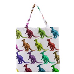 Multicolor Dinosaur Background Grocery Tote Bag by Amaryn4rt