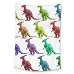 Multicolor Dinosaur Background Large Tapestry by Amaryn4rt