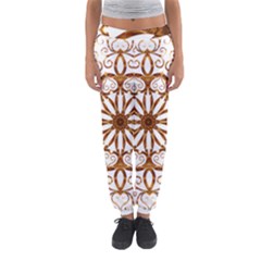 Golden Filigree Flake On White Women s Jogger Sweatpants by Amaryn4rt