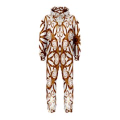 Golden Filigree Flake On White Hooded Jumpsuit (kids)