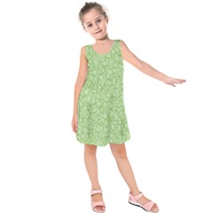 Green Pattern Kids  Sleeveless Dress by Valentinaart