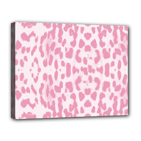 Leopard Pink Pattern Canvas 14  X 11  by Valentinaart