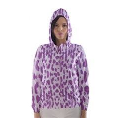 Purple Leopard Pattern Hooded Wind Breaker (women) by Valentinaart