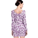 Purple leopard pattern Long Sleeve Velvet Bodycon Dress View2