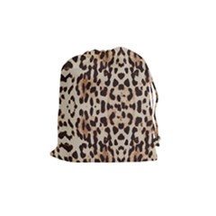 Leopard pattern Drawstring Pouches (Medium) 