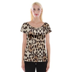 Leopard pattern Women s Cap Sleeve Top