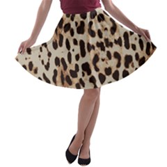 Leopard pattern A-line Skater Skirt