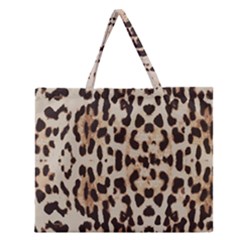 Leopard pattern Zipper Large Tote Bag