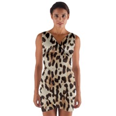 Leopard pattern Wrap Front Bodycon Dress