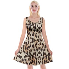 Leopard pattern Reversible Velvet Sleeveless Dress