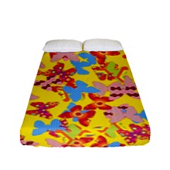 Butterflies  Fitted Sheet (full/ Double Size) by Valentinaart