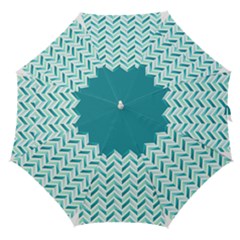 Zigzag Pattern In Blue Tones Straight Umbrellas by TastefulDesigns