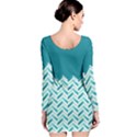 Zigzag pattern in blue tones Long Sleeve Bodycon Dress View2