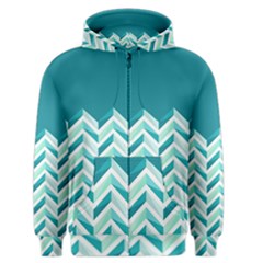 Zigzag Pattern In Blue Tones Men s Zipper Hoodie by TastefulDesigns