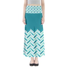 Zigzag Pattern In Blue Tones Maxi Skirts by TastefulDesigns