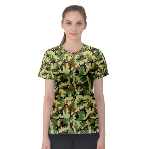 Camo Woodland Women s Sport Mesh Tee by sifis