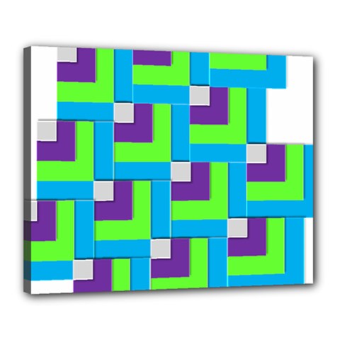 Geometric 3d Mosaic Bold Vibrant Canvas 20  X 16  by Amaryn4rt