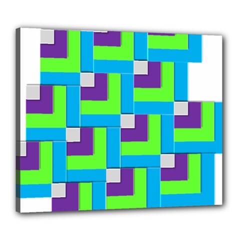 Geometric 3d Mosaic Bold Vibrant Canvas 24  X 20  by Amaryn4rt