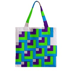 Geometric 3d Mosaic Bold Vibrant Zipper Grocery Tote Bag by Amaryn4rt