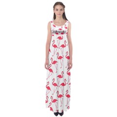 Flamingo pattern Empire Waist Maxi Dress