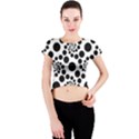 Dot Dots Round Black And White Crew Neck Crop Top View1