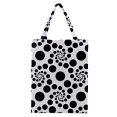 Dot Dots Round Black And White Classic Tote Bag by Amaryn4rt