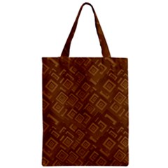 Brown Pattern Rectangle Wallpaper Zipper Classic Tote Bag by Amaryn4rt