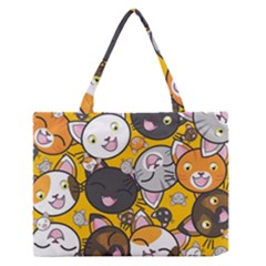 Cats Pattern Medium Zipper Tote Bag by Valentinaart