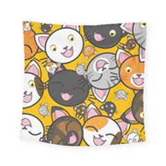 Cats Pattern Square Tapestry (small) by Valentinaart