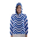 Waves Wavy Lines Pattern Design Hooded Wind Breaker (Women) View1