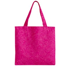 Geometric Pattern Wallpaper Pink Zipper Grocery Tote Bag by Amaryn4rt