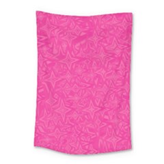 Geometric Pattern Wallpaper Pink Small Tapestry by Amaryn4rt