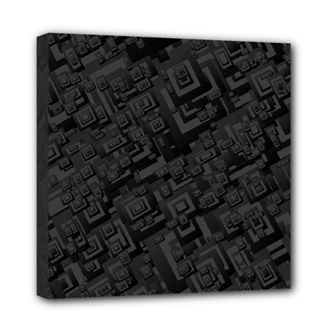 Black Rectangle Wallpaper Grey Mini Canvas 8  X 8 