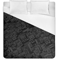 Black Rectangle Wallpaper Grey Duvet Cover (king Size) by Amaryn4rt