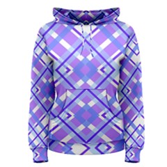 Geometric Plaid Pale Purple Blue Women s Pullover Hoodie by Amaryn4rt