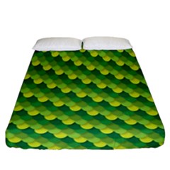 Dragon Scale Scales Pattern Fitted Sheet (california King Size) by Amaryn4rt