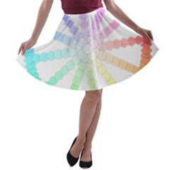 Polygon Evolution Wheel Geometry A-line Skater Skirt by Amaryn4rt