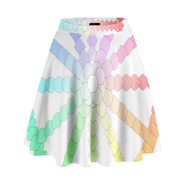 Polygon Evolution Wheel Geometry High Waist Skirt