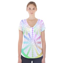 Polygon Evolution Wheel Geometry Short Sleeve Front Detail Top by Amaryn4rt