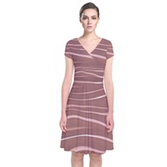 Lines Swinging Texture Background Short Sleeve Front Wrap Dress by Amaryn4rt