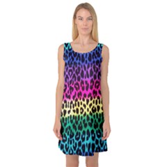 Cheetah Neon Rainbow Animal Sleeveless Satin Nightdress by Alisyart