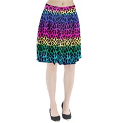 Cheetah Neon Rainbow Animal Pleated Skirt by Alisyart