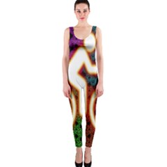 Bike Neon Colors Graphic Bright Bicycle Light Purple Orange Gold Green Blue Onepiece Catsuit by Alisyart