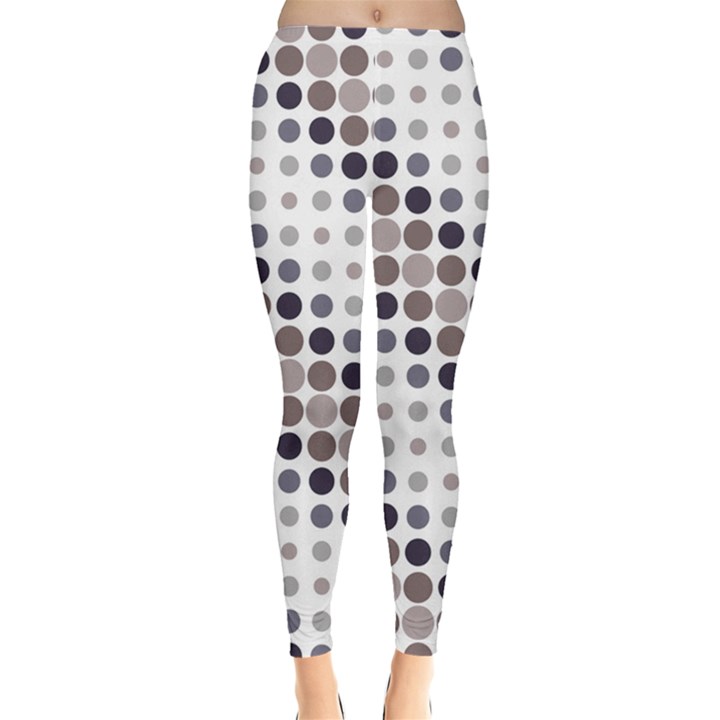 Circle Blue Grey Line Waves Black Leggings 