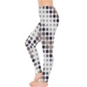 Circle Blue Grey Line Waves Black Leggings  View3