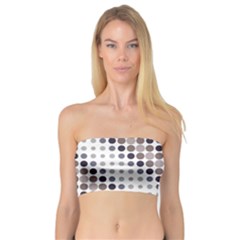 Circle Blue Grey Line Waves Black Bandeau Top