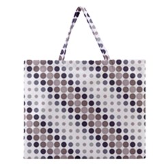 Circle Blue Grey Line Waves Black Zipper Large Tote Bag