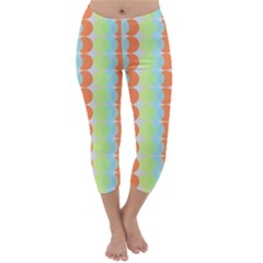 Circles Orange Blue Green Yellow Capri Winter Leggings  by Alisyart