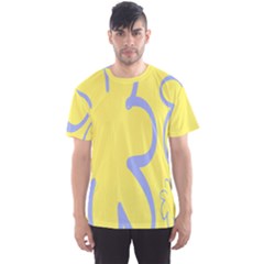 Doodle Shapes Large Flower Floral Grey Yellow Men s Sport Mesh Tee