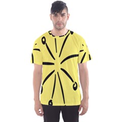 Doodle Shapes Large Line Circle Black Yellow Men s Sport Mesh Tee